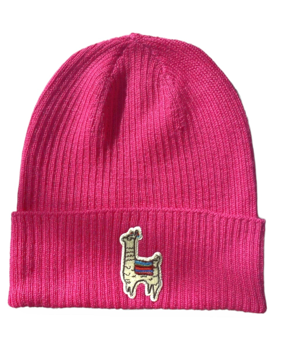 Alpaca Kids Beanie Hot Pink