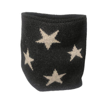 Load image into Gallery viewer, alpaca neck warmer black with stars design 
