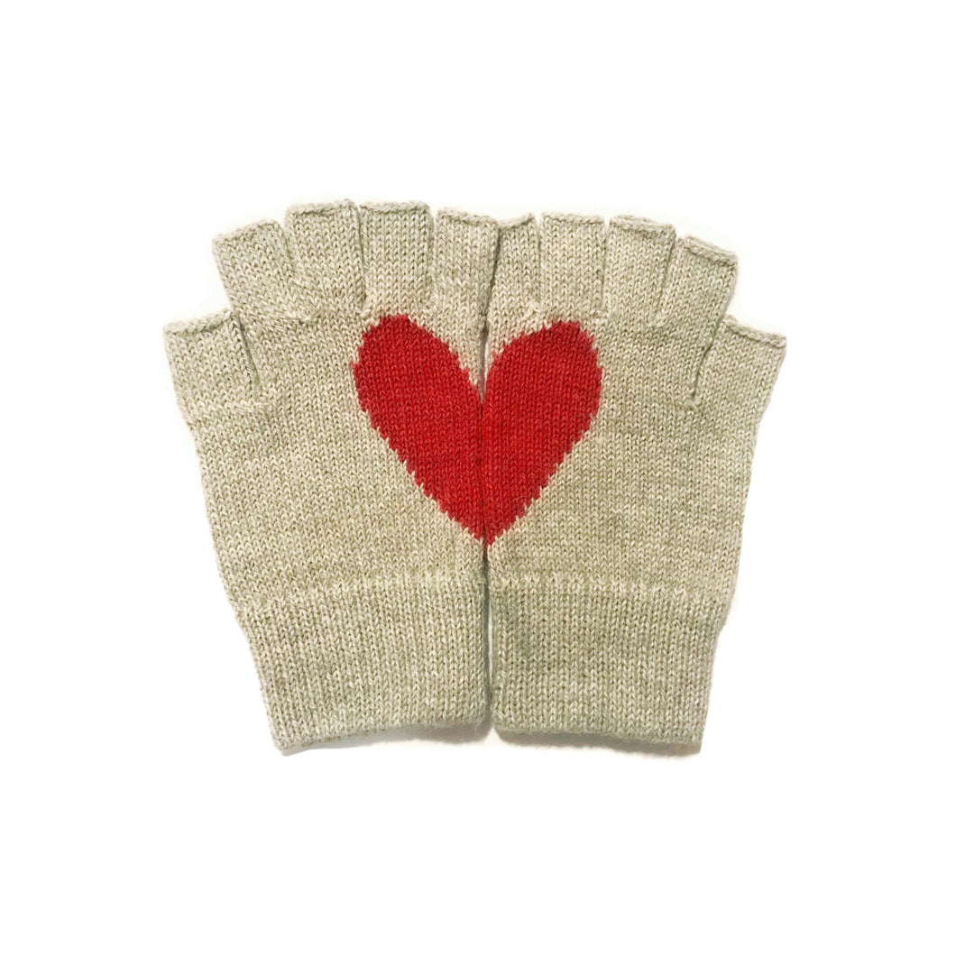 Baby alpaca wool heart Gloves