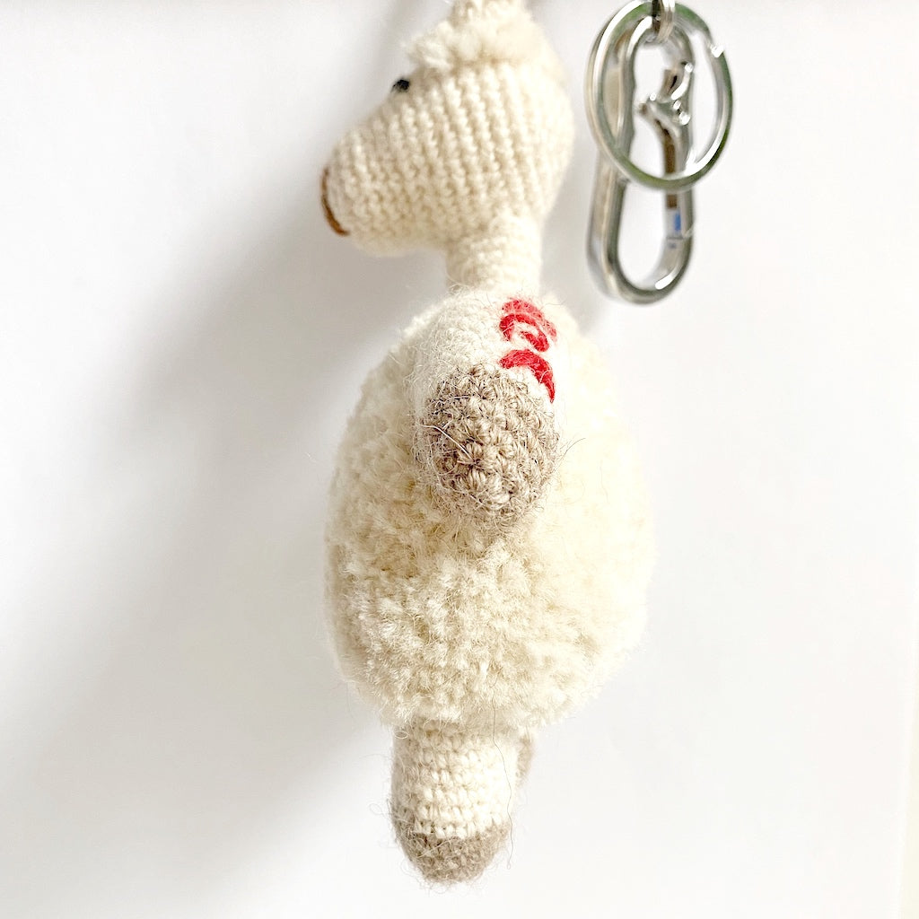 alpaca wool keychain crochet hand knitted i