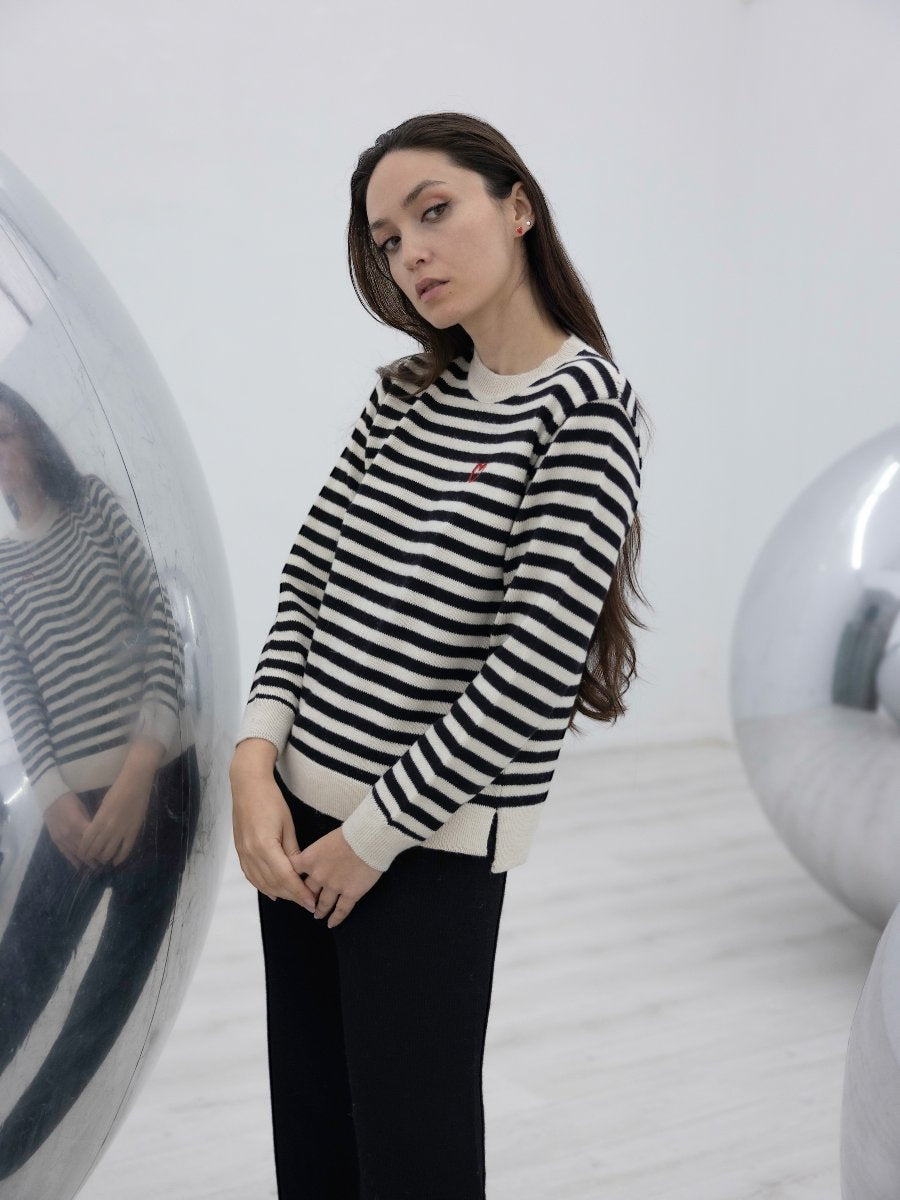 alpaca sweater stripped