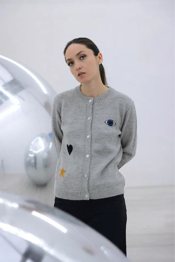 intarsia alpaca cardigan yapa
