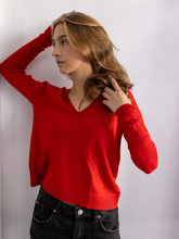 Load image into Gallery viewer, Alpaca V neck sweater
