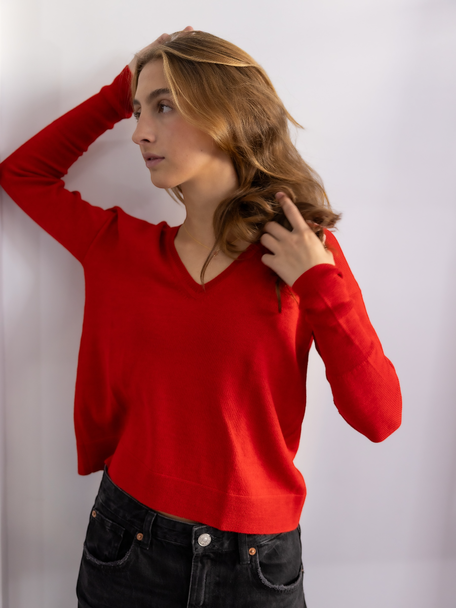 Alpaca V neck sweater