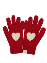 Cargar imagen en el visor de la galería, Guantes de corazón de alpaca bebé

