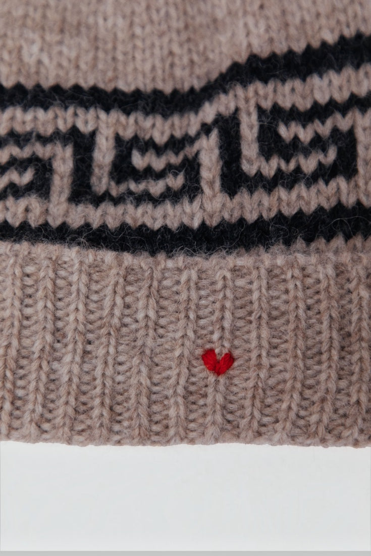  baby alpaca intarsia scarf  over white background