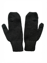Load image into Gallery viewer, Pair of black chunky  knit gloves on a white background
