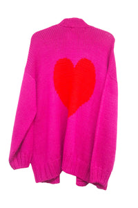 Baby alpaca wool Chunky Heart Cardigan