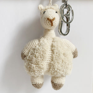 Crochet Alpaca Keychain & Bag Charm Almendra