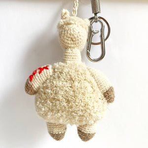 Crochet Alpaca Keychain & Bag Charm Almendra