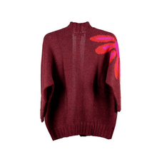 Load image into Gallery viewer, Baby alpaca wool Chunky Cardigan with a Flower
