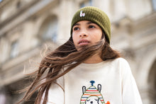 Load image into Gallery viewer, Baby Alpaca Kids Beanie with YAPA logo Green
