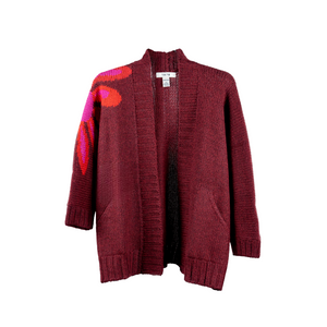 Baby alpaca wool Chunky Cardigan with a Flower