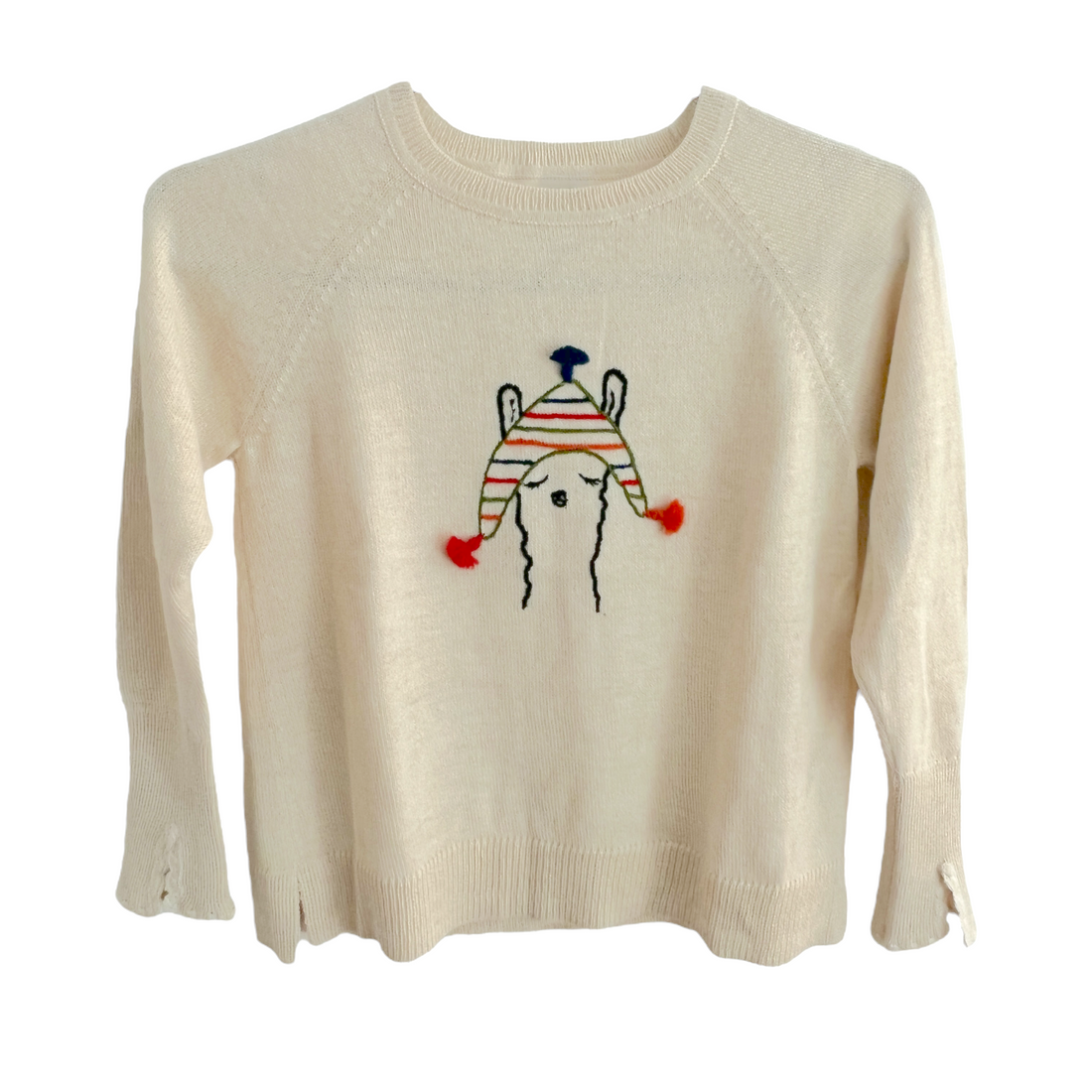 Girls Baby Alpaca Wool Sweater Hand Embroidered