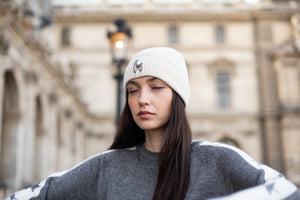 Baby Alpaca Chunky-knit Beanie Unisex White