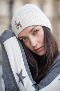 Baby Alpaca Chunky-knit Beanie Unisex White